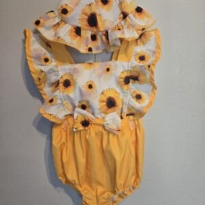 SHEIN Sunflower Print Kids Matching Set - Yellow. Perfect For Sunny Days